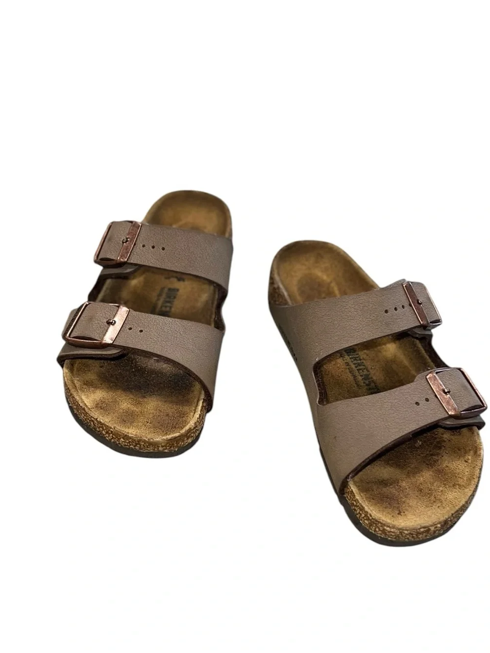 Birkenstock Arizona Kids Sandals Taupe BirkoFlor Copper Buckles EU 30 US 12/12.5